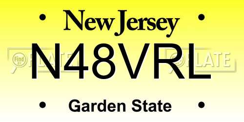 N48VRL New Jersey License Plate