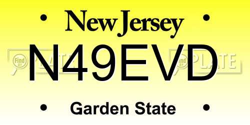 N49EVD New Jersey License Plate
