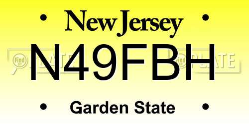 N49FBH New Jersey License Plate
