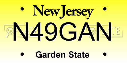 N49GAN New Jersey License Plate