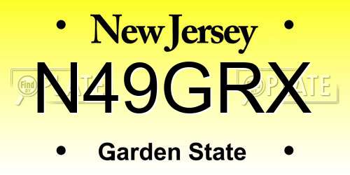 N49GRX New Jersey License Plate