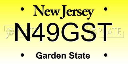 N49GST New Jersey License Plate