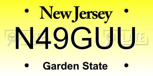 N49GUU New Jersey License Plate