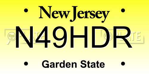 N49HDR New Jersey License Plate
