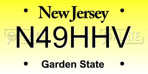 N49HHV New Jersey License Plate