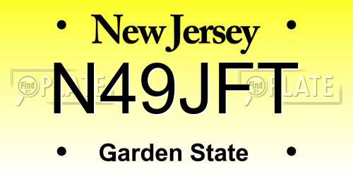 N49JFT New Jersey License Plate