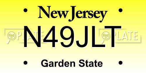N49JLT New Jersey License Plate