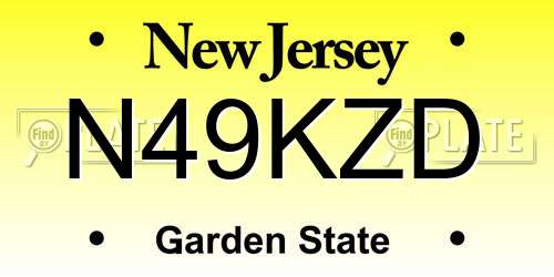 N49KZD New Jersey License Plate
