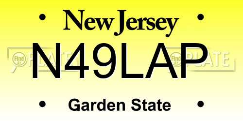 N49LAP New Jersey License Plate