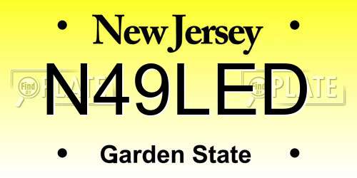 N49LED New Jersey License Plate