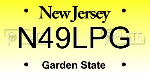 N49LPG New Jersey License Plate