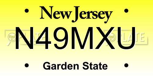 N49MXU New Jersey License Plate