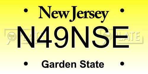 N49NSE New Jersey License Plate