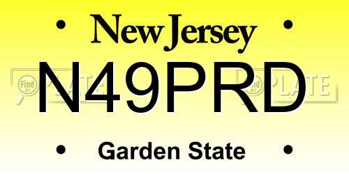 N49PRD New Jersey License Plate