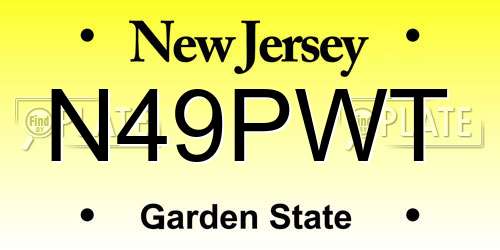 N49PWT New Jersey License Plate