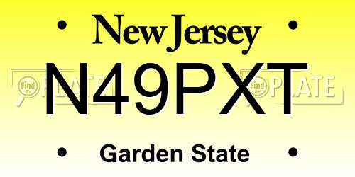 N49PXT New Jersey License Plate