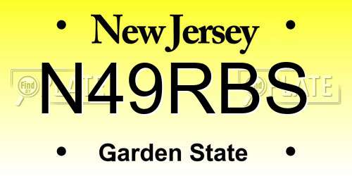 N49RBS New Jersey License Plate