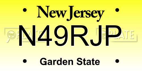 N49RJP New Jersey License Plate