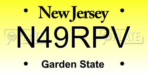 N49RPV New Jersey License Plate