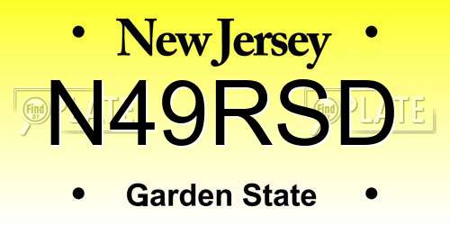 N49RSD New Jersey License Plate