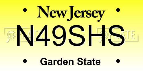 N49SHS New Jersey License Plate