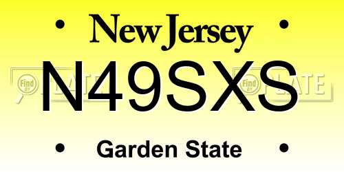 N49SXS New Jersey License Plate