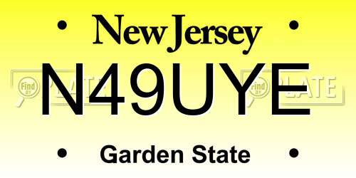 N49UYE New Jersey License Plate