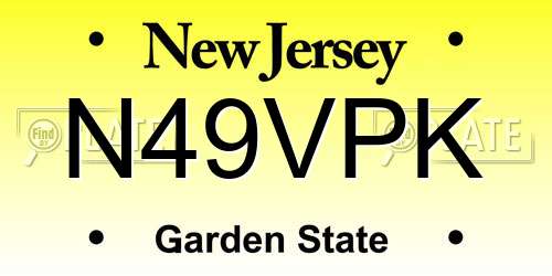 N49VPK New Jersey License Plate