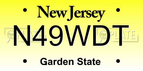 N49WDT New Jersey License Plate