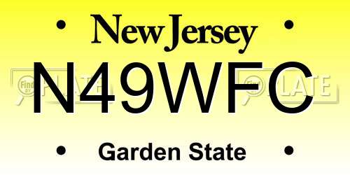N49WFC New Jersey License Plate