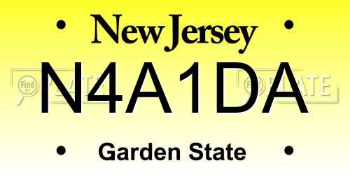 N4A1DA New Jersey License Plate