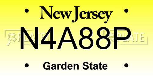 N4A88P New Jersey License Plate