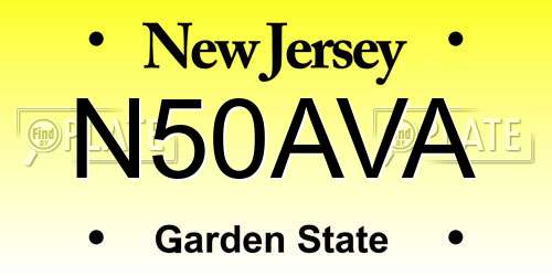 N50AVA New Jersey License Plate