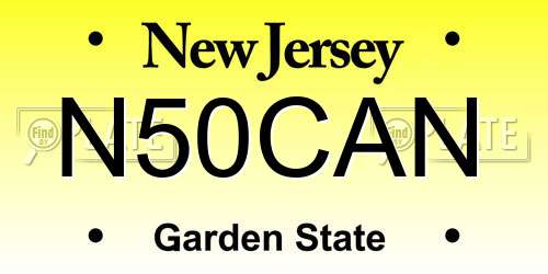 N50CAN New Jersey License Plate