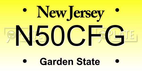 N50CFG New Jersey License Plate