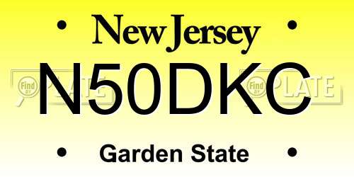N50DKC New Jersey License Plate