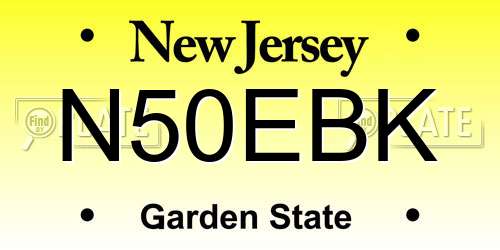 N50EBK New Jersey License Plate
