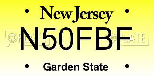 N50FBF New Jersey License Plate