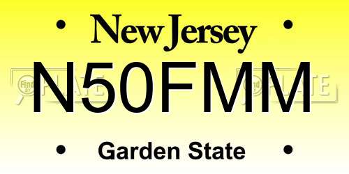 N50FMM New Jersey License Plate
