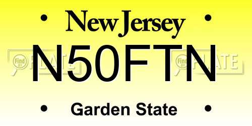 N50FTN New Jersey License Plate