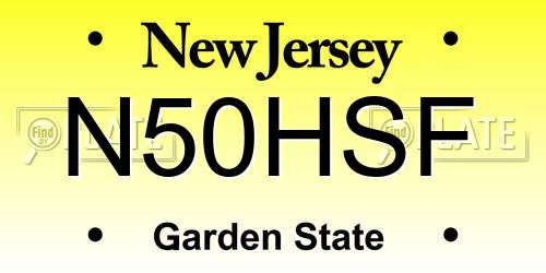 N50HSF New Jersey License Plate
