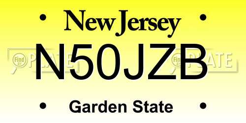 N50JZB New Jersey License Plate