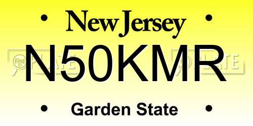 N50KMR New Jersey License Plate