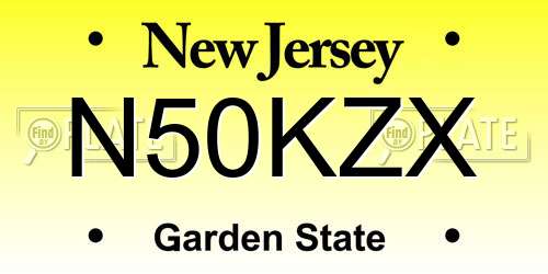 N50KZX New Jersey License Plate