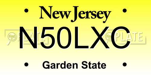 N50LXC New Jersey License Plate