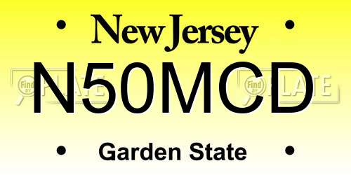 N50MCD New Jersey License Plate