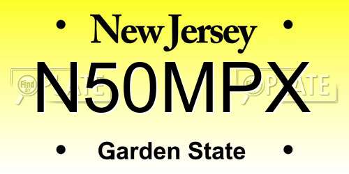 N50MPX New Jersey License Plate