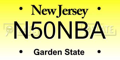 N50NBA New Jersey License Plate