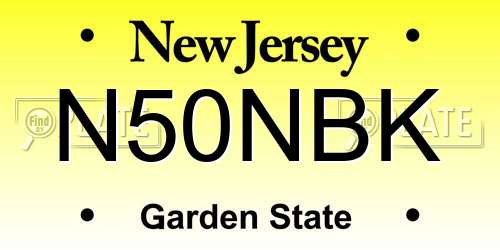 N50NBK New Jersey License Plate