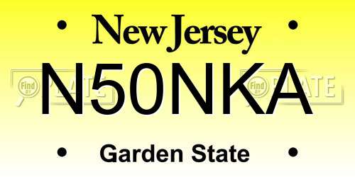N50NKA New Jersey License Plate